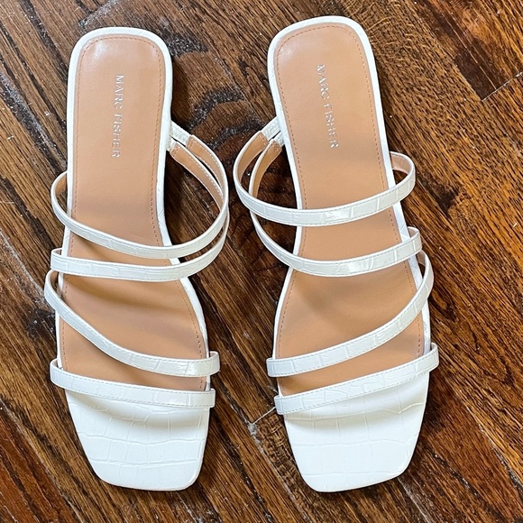 Marc Fisher Croc Embossed Strappy Sandal - Picture 1 of 10